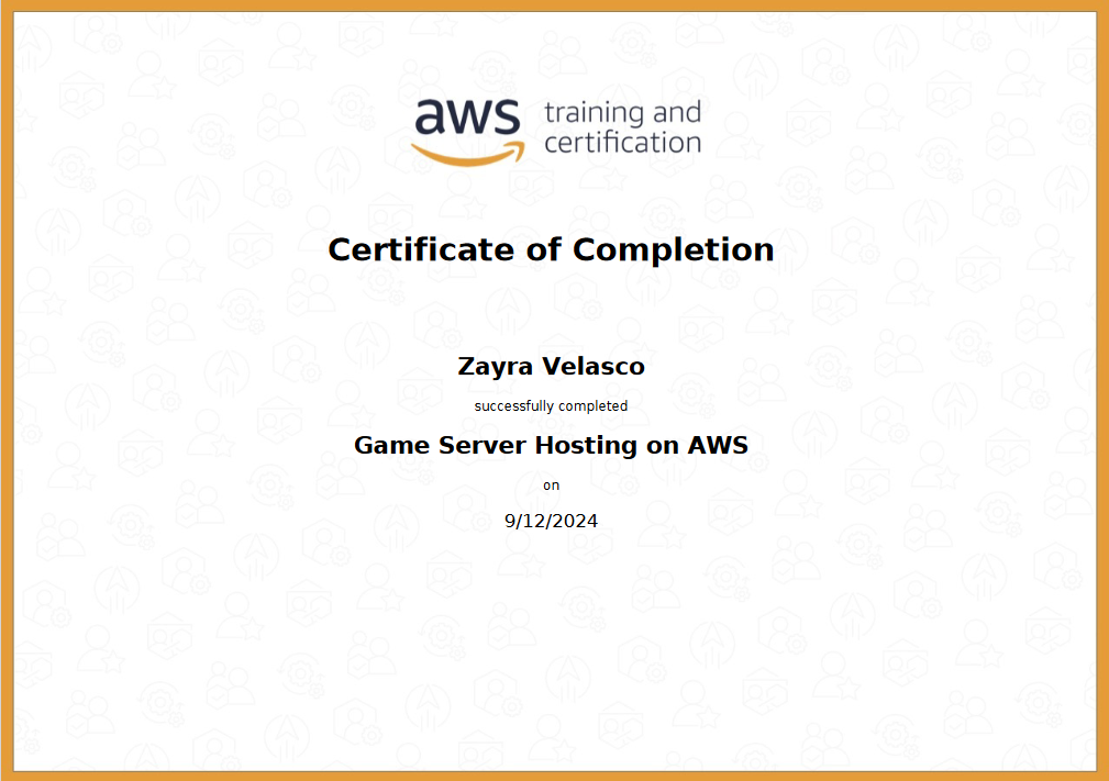 aws certification: game server hosting